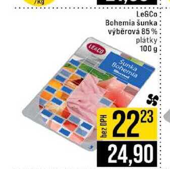 Le&Co Bohemia šunka výběrová 85 % platky 100 g