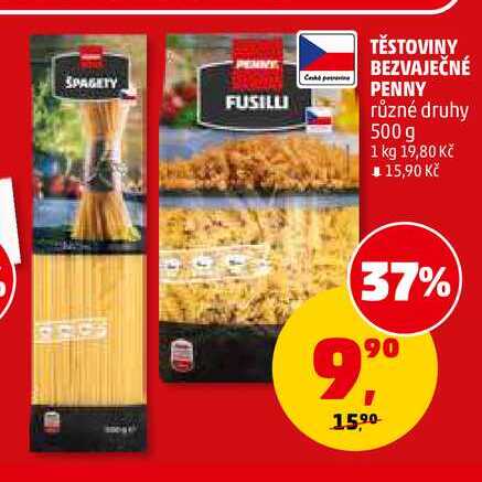 TĚSTOVINY BEZVAJEČNÉ PENNY, 500 g