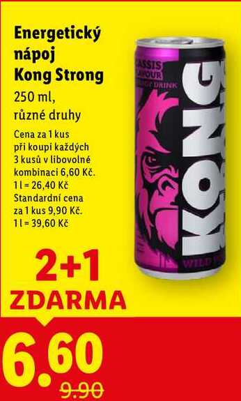 Energetický nápoj Kong Strong, 250 ml