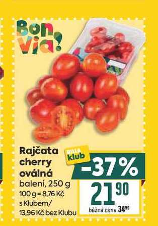 Rajčata cherry oválná balení, 250 g 