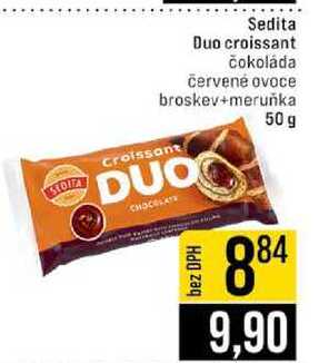 Sedita Duo croissant čokoláda červené ovoce broskev+meruňka 50 g 