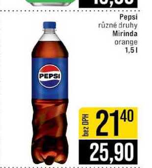 Pepsi různé druhy Mirinda orange 1,5l