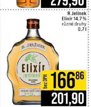 R.Jelínek Elixír 14,7% různé druhy 0,7l