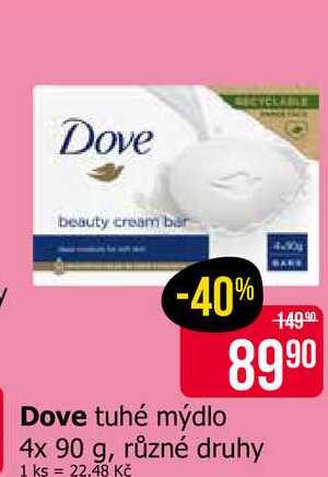 Dove tuhé mýdlo 4x 90 g, různé druhy