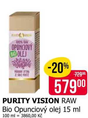PURITY VISION RAW Bio Opunciový olej 15 ml