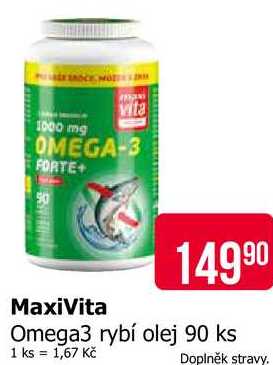 MaxiVita Omega3 rybí olej 90 ks