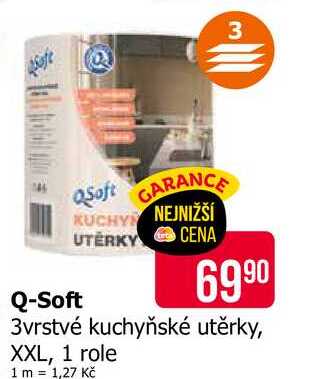 QSoft 3vrstvé kuchyňské utěrky, XXL, 1 role 