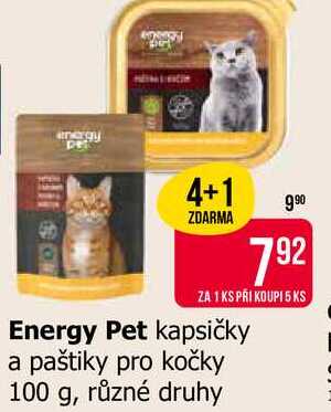 Energy Pet kapsičky a paštiky pro kočky 100 g, různé druhy