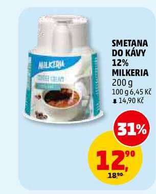 SMETANA DO KÁVY 12% MILKERIA, 200 g