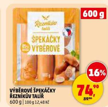 VÝBĚROVÉ ŠPEKÁČKY ŘEZNÍKŮV TALÍŘ, 600 g 
