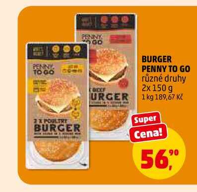 BURGER PENNY TO GO, 2x 150 g