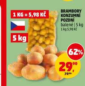 BRAMBORY KONZUMNÍ POZDNÍ, 5 kg