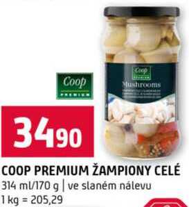 COOP PREMIUM ŽAMPIONY CELÉ 314 ml/170 g