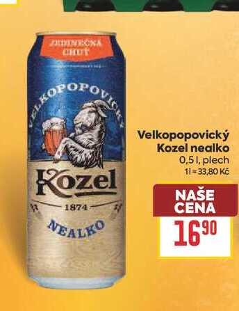 Velkopopovický Kozel nealko 0,51, plech