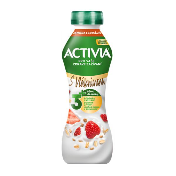 Activia Nápoj Jahoda/cereálie