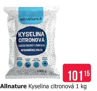 Allnature Kyselina citronová 1 kg 