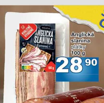 Anglická slanina plátky 100 g 