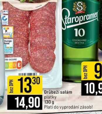 Drůbeží salám plátky 130 g