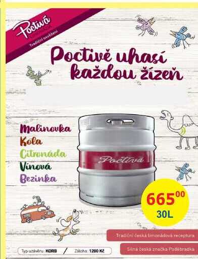 Poděbradka Poctivá Malinovka 30l