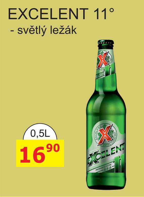 Gambrinus Excelent 11°, světlý ležák 0.5l