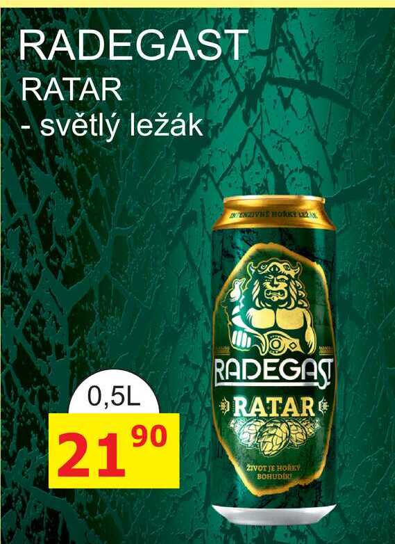 RADEGAST RATAR - světlý ležák 0,5l plechovka