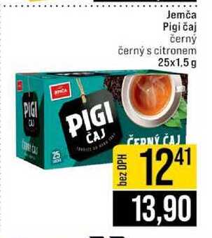 Jemča Pigi čaj černý černý s citronem 25x1.5 g 