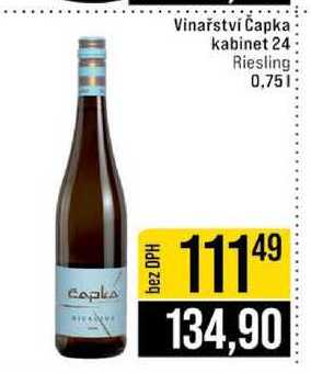 Vinařství Čapka kabinet 24 Riesling 0,75l