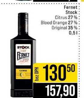 Fernet Stock Citrus 27% Blood Orange 27% Original 35% 0,5l