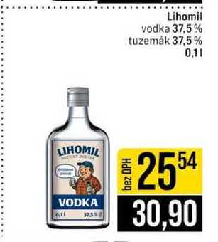 Lihomil vodka 37,5 % tuzemák 37,5% 0,1l