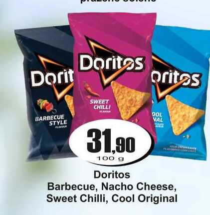 Doritos Barbecue, Nacho Cheese, Sweet Chilli, Cool Original 100 g