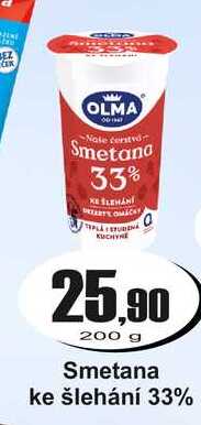 Olma Smetana ke šlehání 33% 200 g
