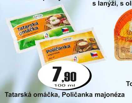 Tatarská omáčka, Poličanka majonéza 100 ml