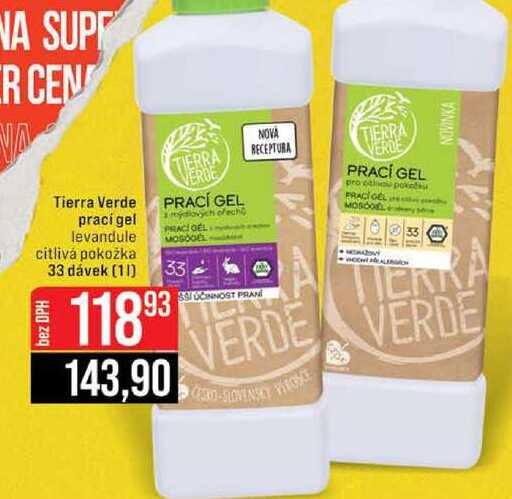 Tierra Verde praci gel levandule citlivá pokožka 33 dávek 1l