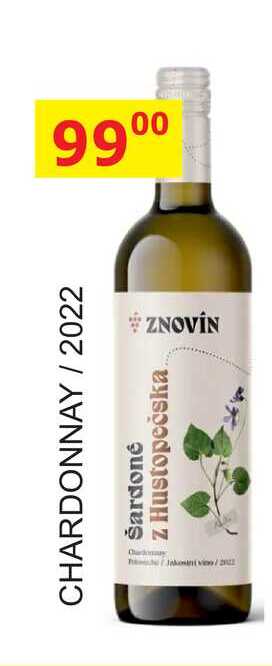 ZNOVÍN ZNOJMO 0,75L CHARDONNAY 2022 