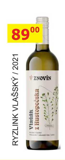 ZNOVÍN ZNOJMO 0,75L RYZLINK VLAŠSKÝ 2021 