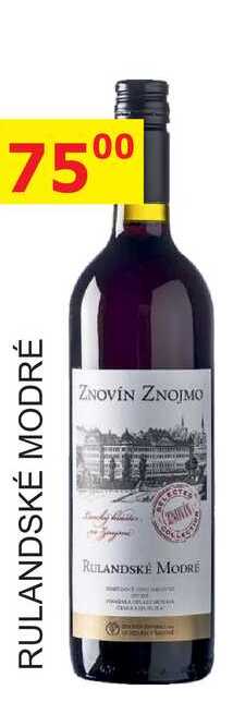ZNOVÍN ZNOJMO 0,75L RULANDSKÉ MODRÉ 