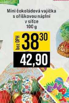 Mini čokoládová vajíčka s oříškovou náplni v sítce 100 g 