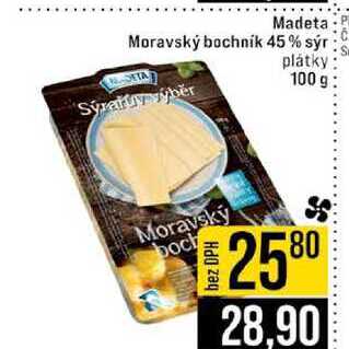 Madeta Moravský bochnik 45% sýr plátky 100 g