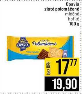 Opavia zlaté polomáčené mléčné hořké 100 g
