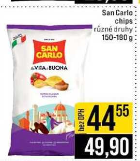 San Carlo chips různé druhy 150-180 g
