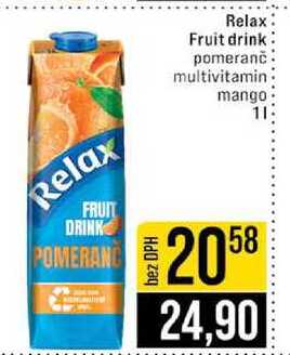 Relax Fruit drink pomeranč multivitamin mango 1l