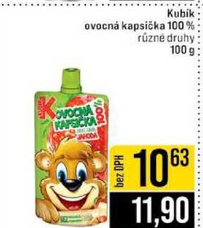 Kubík ovocná kapsička 100% různé druhy 100 g