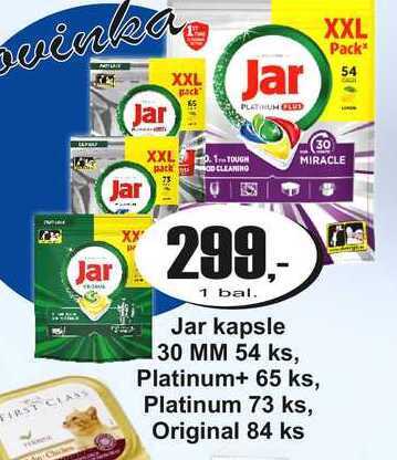 Jar kapsle 30 MM 54 ks, Platinum+ 65 ks, Platinum 73 ks, Original 84 ks  