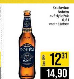 Krušovice Bohém světlý ležák 0,5l