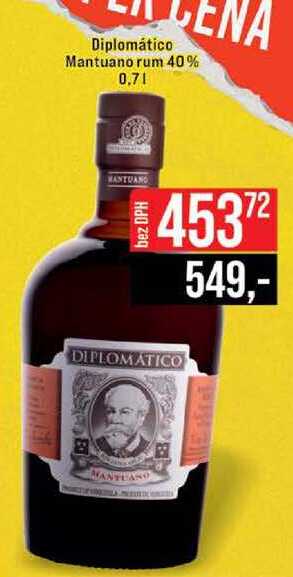 Diplomático Mantuano rum 40% 0,7l