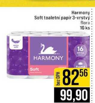 Harmony Soft toaletni papir 3-vrstvý flora 16 ks