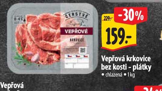   Vepřová krkovice bez kosti - plátky  1kg 