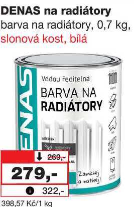 DENAS na radiátory barva na radiátory, 0,7 kg