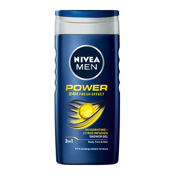 Nivea Men Power Refresh sprchový gel na tělo. tvář a vlasy