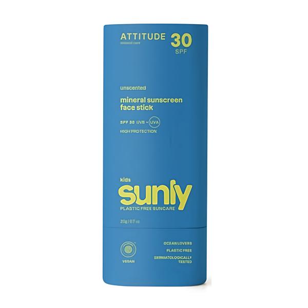 Attitude Dětská 100% minerální ochranná tyčinka na obličej a rty (SPF 30) bez vůně